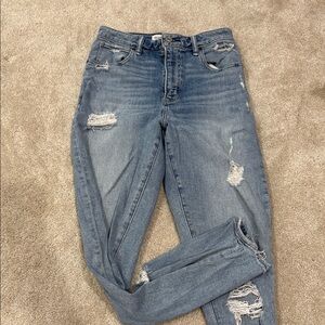 Abercrombie & Fitch Distressed Skinny Jeans in Blue